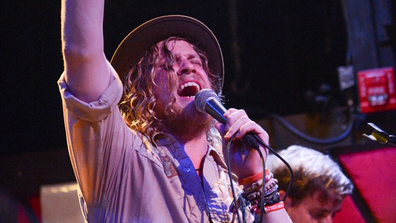 ATO Records’ artist Allen Stone performs at BMI Presents at Rockwood Music Hall on August 2 in New York.