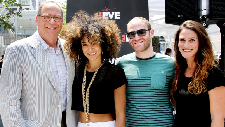 BMI’s Charlie Feldman, singer-songwriter Kandace Springs, and BMI’s Brandon Haas and Sarah Middough at the Aug. 8 edition of BMI and Silverstein Properties 7@7 Concert Series in downtown Manhattan.