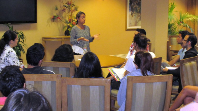 BMI’s Delia Orjuela speaks to students of Tec de Monterrey.