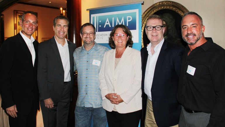 Pictured at the AIMP luncheon preceding the BMI panel (L–R): BMI President and CEO Mike O’Neill; BMI SVP, Licensing, Michael Steinberg; PEN Music Group, Inc. President and AIMP VP, Michael Eames; BMI SVP, Distribution and Administration Services, Alison Smith; BMI SVP and General Counsel, Stuart Rosen; and BMI Executive Director, Distribution and Administration Services and AIMP Secretary, Michael Crepezzi.