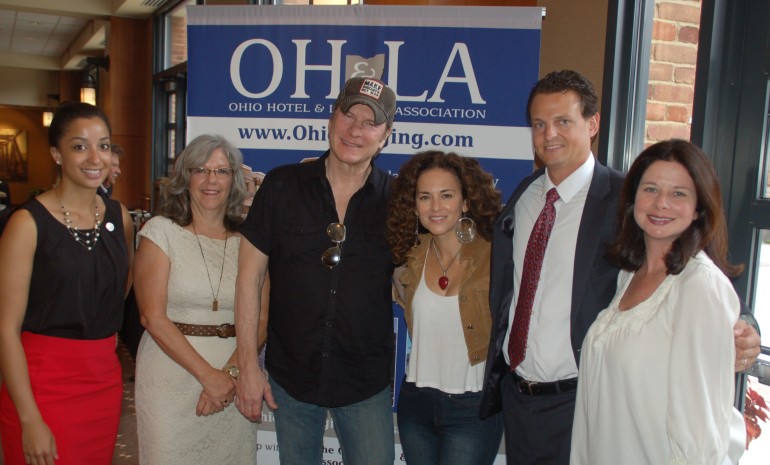 Pictured L-R before the performance are: OH&LA’s Communications & Events Coordinator Brittney McIntyre, OH&LA’s Director of Operations Cindy Sams, BMI singer/songwriters Will Rambeaux and Sherrie Austin, OH&LA’s President & CEO Matthew L. MacLaren, Esq., and BMI’s Frost.
