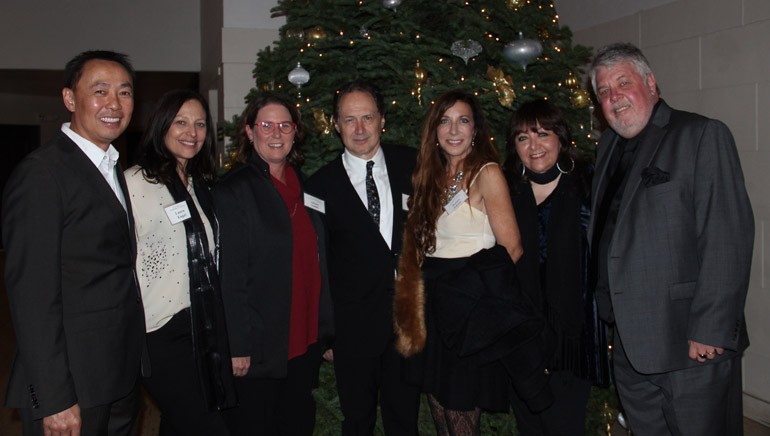 Pictured at the SCL’s 26th annual holiday dinner (L–R): BMI Assistant Vice President, Film/TV Relations, Ray Yee; partner, Kraft-Engel Management, Laura Engel; BMI Senior Vice President, Distribution and Administration Services, Alison Smith; BMI composer Mark Isham and his wife, Donna Isham; BMI Vice President of Film/TV Relations, Doreen Ringer-Ross, and SCL President, Ashley Irwin.