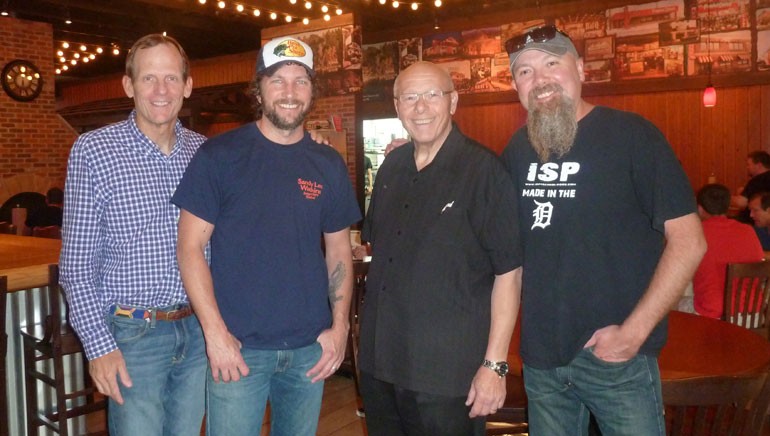 Famous Dave’s: Pictured before the shows (L to R): BMI’s Dan Spears, BMI songwriter Brandon Kinney, Famous Dave’s President & CEO Ed Rensi and BMI songwriter Kendell Marvel.