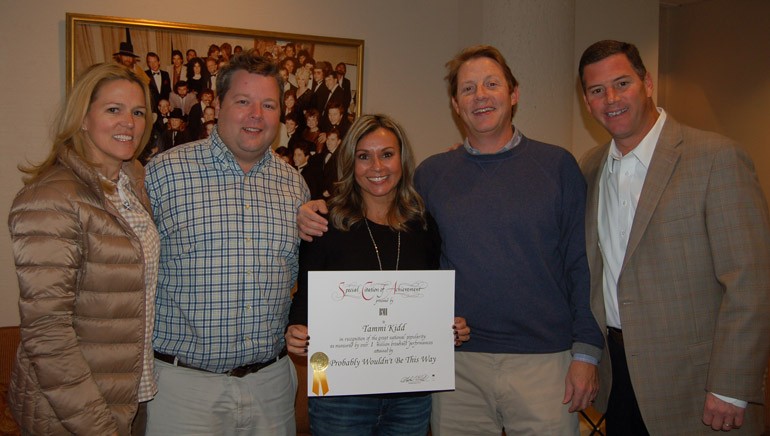 Pictured (L-R): BMI’s Leslie Roberts and Bradley Collins, BMI songwriter Tammi Kidd Hutton, and BMI’s Clay Bradley and Mark Mason.
