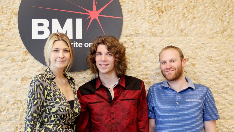 Pictured (L-R): BMI’s Samantha Cox, Rising Star winner and Capitol Records recording artist Jesse Kinch and BMI’s Brandon Haas.