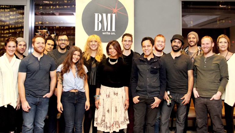 Pictured: The Speed Dating for Songwriters participants pose after their workshop.