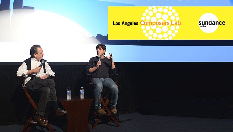 Pictured: Sundance Institute Film Music Director Peter Golub and Grammy Award-winning film composer Thomas Newman at Composers Lab: LA 2013
