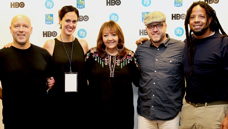 BMI composer T. Griffin, filmmaker Diana Whitten, BMI’s Doreen Ringer-Ross and music supervisors Joe Rudge and Barry Cole pause for a photo at BMI and IFP’s informative panel discussion.