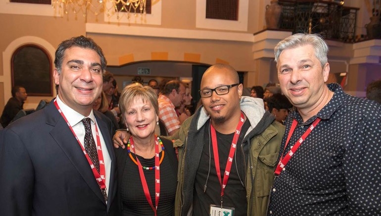 Pictured (L-R) at Market Hall, Sun GrandWest Casino in Cape Town, South Africa on September 24  are: BMI’s Brandon Bakshi, Arts And Culture Minister In Western Cape Government Minister Marais, A3C Festival & Conference’s Ryan Haslam and founder of MEX15 Martin Myers.