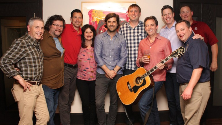 Pictured (L-R) after Graham Colton’s performance are: WRA Board Past Chair and President of Consolidated Restaurants Jim Rowe, WRA Board Member and President of Dickinson Northwest Inc. Scott Dickinson, WRA Board Member and Regional Director at Proximo Spirits Matt McCarty, BMI’s Jessica Frost, BMI songwriter Graham Colton, WRA Board Member and owner of Tango’s & Rumba Restaurants Travis Rosenthal, WRA Board Immediate Past Chair and President of Center Twist, Inc. Bret Stewart, WRA Board Member and President of Food Services of America Seattle Branch Randy Irvine, WRA Board Chair and owner of Stop N Go Family Drive In Spokane Phil Costello, and WRA President and CEO Anthony Anton.
