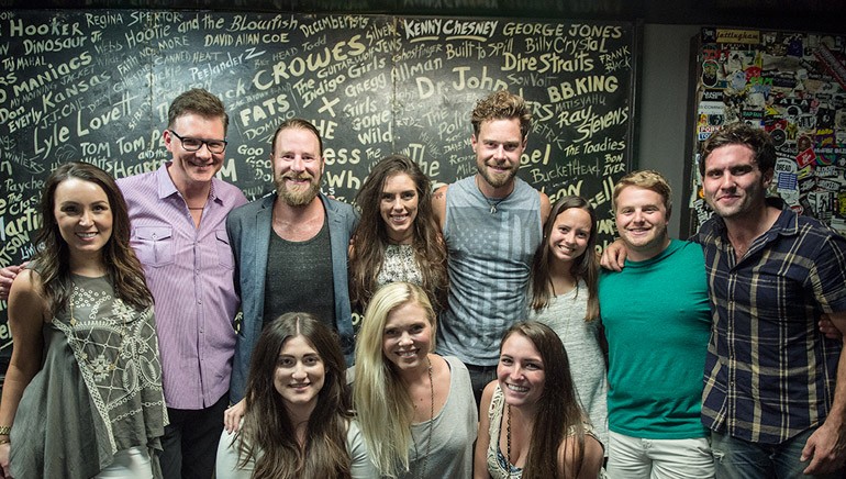 Pictured (L-R): (back row): CMT/YEP’s Jordan Stephens, BMI’s Perry Howard, BMI songwriters/performers David Borné, Taylor Watson and Lewis Brice, MadeIn Network/YEP’s Emilija Clark, Rounder Records/YEP’s Josh Saxe and Come Together Create’s Jonathan Pears. (front row): This Music/YEP’s Anna Weisband and Kendall Lettow with UMPG/YEP’s Amelia Varni.