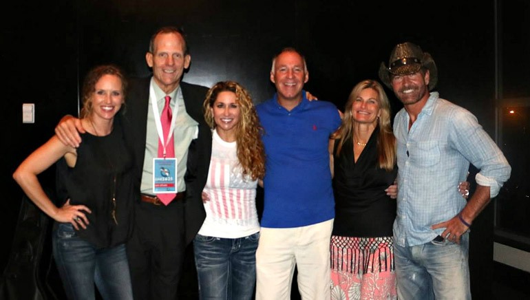 Pictured (L-R) after the performances are: BMI songwriter Kristen Kelly, BMI’s Dan Spears, Trick Pony’s Heidi Newfield, Holladay Broadcasting Owner and President Bob Holladay, FAB Board Chair and iHeart Media Regional Market President Sherri Griswold and Trick Pony’s Keith Burns.