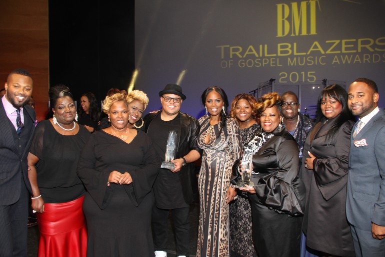 Pictured: The Anointed Pace Sisters and Israel Houghton (center) with BMI Executive Director, Writer-Publisher Relations Wardell Malloy (far left), BMI Vice President, Writer-Publisher Relations Catherine Brewton (center), and 
BMI Director, Writer-Publisher Relations Byron Wright (far right).