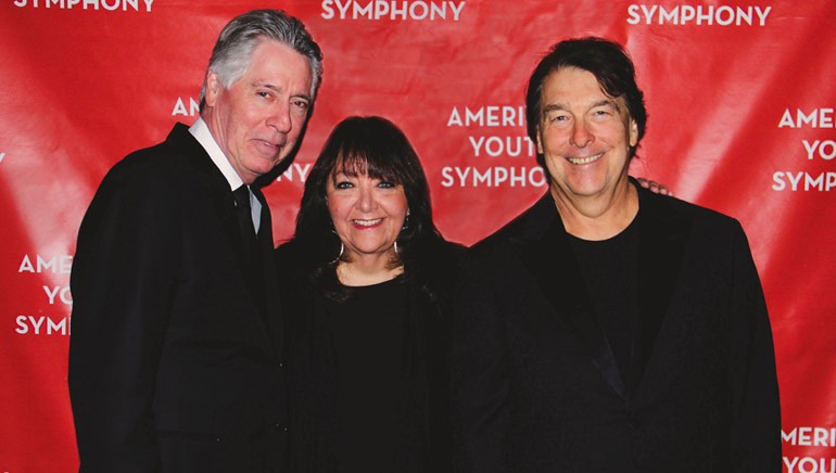Pictured (L-R): BMI composer Alan Silvestri, BMI’s Doreen Ringer-Ross and BMI composer David Newman pause for a photo at AYS’ LIVE to picture performance of “Back to the Future.”