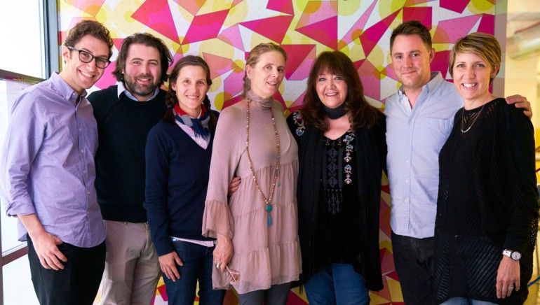 Pictured (L-R) are: Zach Mandinach, IFP program manager and producer; Pierce Varous, IFP Narrative Lab leader/producer/founder, Nice Dissolve; Susan Stover, IFP Narrative Lab leader/producer; Sue Jacobs, music supervisor; BMI’s Doreen Ringer-Ross; composer Keegan Dewitt; and Amy Dotson, IFP deputy director & head of programming.