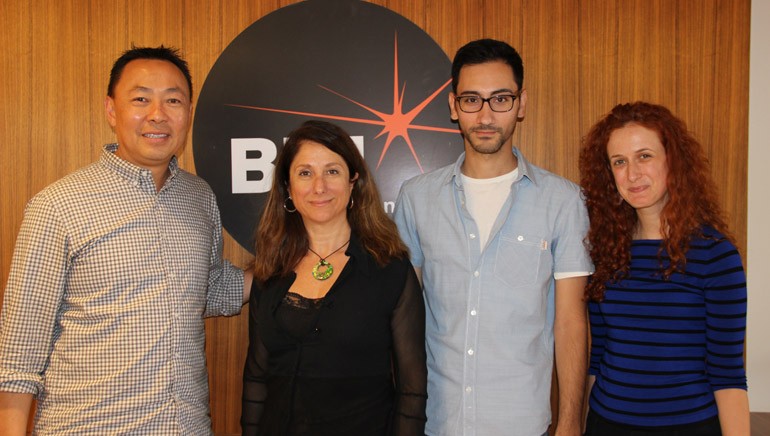 Pictured (L-R) at BMI’s LA office are: BMI Assistant Vice President, Film/TV Relations, Ray Yee; Program Director, UCLA Extension Entertainment Studies Pascale Cohen-Olivar; 2016 BMI/Jerry Goldsmith Film Scoring Scholarship recipient  David Heymann; and ​ UCLA Extension Entertainment Studies program rep Erin Kaufman.