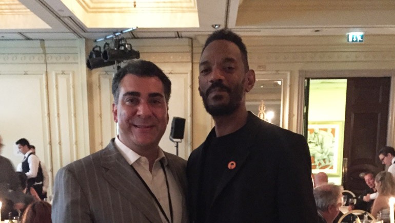 Pictured at the Millennium Hotel Ballroom in London's Grosvenor Sqaure during MuseExpo are BMI’s Brandon Bakshi and Island Record’s President Darcus Beese.