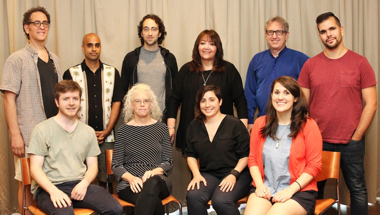 Pictured (L-R) at the “Composing for the Screen” workshop are: Jeffrey Schiller, Vikas Deo, Anthony Bregman, BMI’s Doreen Ringer-Ross, BMI composer and workshop director Rick Baitz and Marcus Bagala. (Front row): Trevor Bumgarner, Martha Mooke, Carla Patullo, and Sumerlin Simpson.