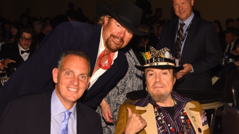 BMI President & CEO Mike O’Neill, Toby Keith and Dr. John at the Songwriters Hall of Fame induction ceremony on June 18, 2015 in New York City. 
