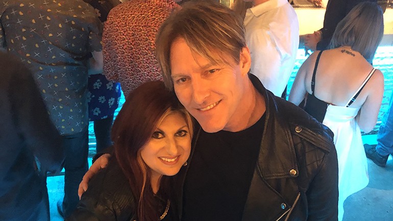 BMI composer Tyler Bates and BMI’s Anne Cecere gather for a photo at the premiere of his Cirque Du Soleil show during the Fandom party.