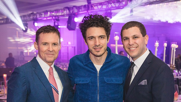 Pictured (L-R) before Marc hit the stage are: BMI’s Brian Mullaney, BMI singer-songwriter Marc Scibilia and IHLA President and CEO Michael Jacobson.