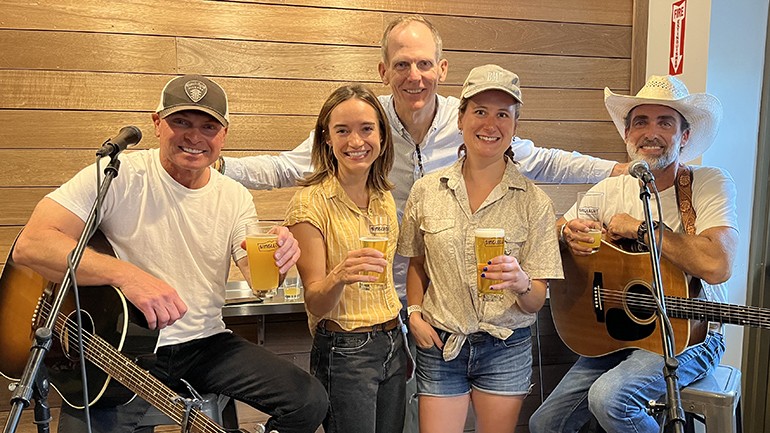Pictured before the Taste of Nashville performance at SingleCut North Brewery (L to R): BMI songwriter Tim James, New York State Brewers Association Director of Partnerships Katya Harris, BMI’s Dan Spears, SingleCut North Taproom Manager Teresa Campbell, BMI Songwriter Clint Daniels.