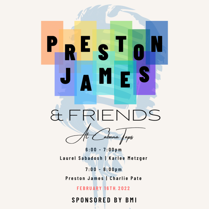 Nashville Tn Calendar Of Events 2022 Preston James & Friends: Nashville, Tn: February 16, 2022 | Calendar |  Bmi.com