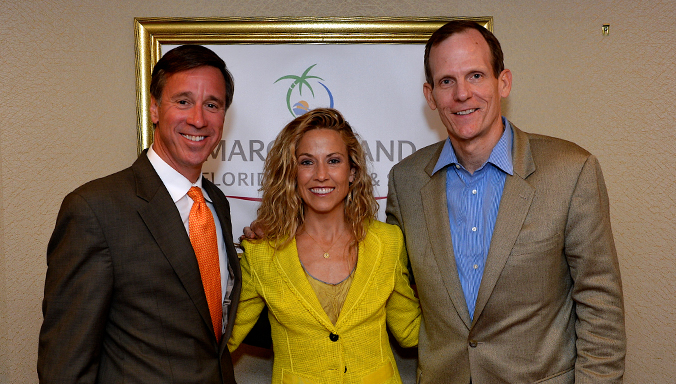 Pictured after the show are Marriott International President & CEO Arne Sorenson, Sheryl Crow and BMI’s Dan Spears.