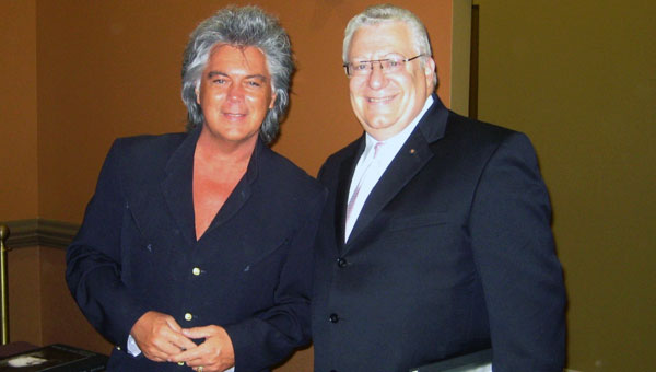 Pictured at Mississippi native Marty Stuart’s entry into the Mississippi Arts & Entertainment Center Walk of Fame just outside the MSU Riley Center are Stuart and BMI’s Fred Cannon.