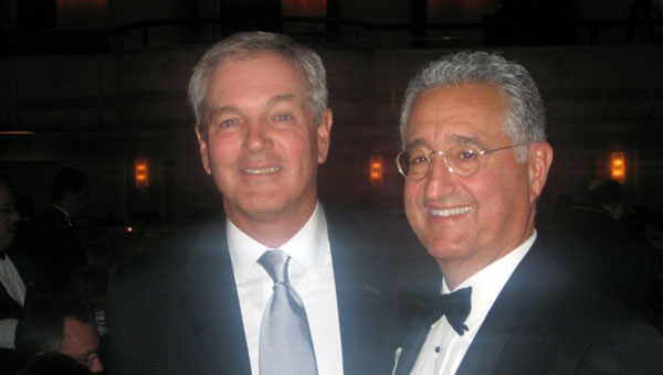 BMI Board member Paul Karpowicz and BMI President & CEO Del Bryant celebrate being inducted into the Broadcasting & Cable Hall of Fame on Wednesday, October 27, 2010, in New York City.