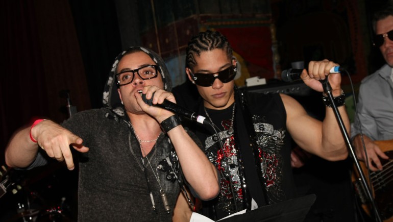 Chino y Nacho perform during “Los Producers Charity Show,” held November 10 in Las Vegas. The duo’s <em>Mi Niña Bonita</em> won Latin Grammy for Best Urban Music Album the following evening.