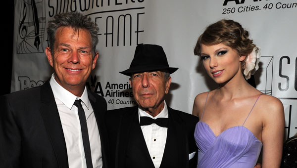 BMI songwriters David Foster, Leonard Cohen and Taylor Swift attend the 41st Annual Songwriters Hall of Fame Ceremony at The New York Marriott Marquis on June 17, 2010 in New York City.