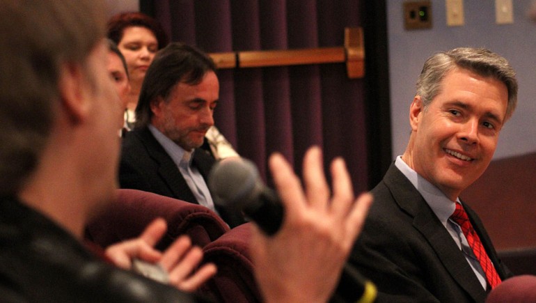 FCC Commissioner Robert McDowell fields a question from the audience at a recent Town Hall meeting held hosted by BMI at its Music Row office.