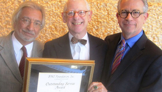 Lauren Keiser, President of the Music Publishers Association, Barry Goldberg, Executive Director of the New York Youth Symphony, and Ralph N. Jackson, President of the BMI Foundation, Inc.  