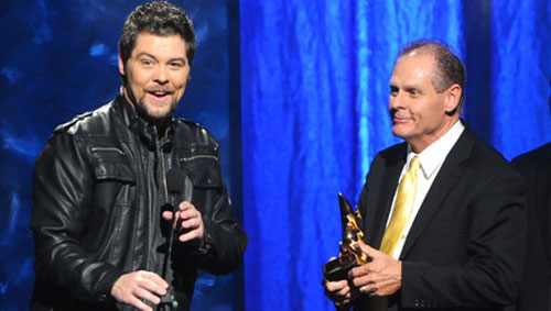 Pictured above: Jason Crabb and Gerald Crabb celebrate their Song of the Year win for “I Cry” at the 2011 GMA Dove Awards.