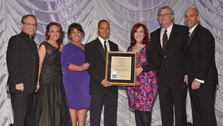 Pictured at the 19th Annual BMI Latin Awards are peermusic’s Julio Bague; BMI’s Delia Orjuela; Chaf Enterprises’ Maria Lozano; peermusic Latin Scholarship winner Jean Carlos Almonte; peermusic’s Yvonne Drazan, BMI’s Phil Graham; and the BMI Foundation’s Porfirio Piña.