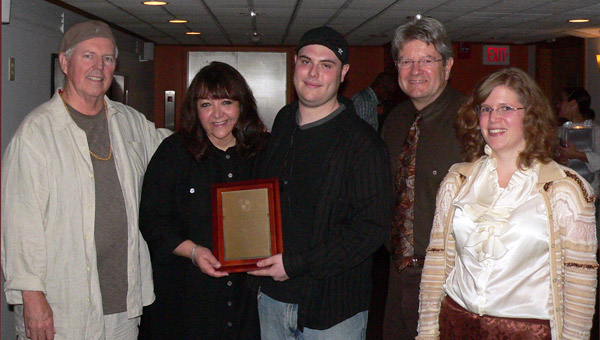 Pictured at the BMI Day at Berklee College of Music scoring session are (L-R): George S. Clinton, BMI Composer and Chair, Berklee Film Scoring department; Doreen Ringer-Ross, Vice President, Film/TV Relations, BMI; Joshua Cohen, scholarship recipient; Dan Carlin, 2011 Chair, Berklee Film Scoring department; and Alison Plante, Assistant Chair, Berklee Film Scoring department.