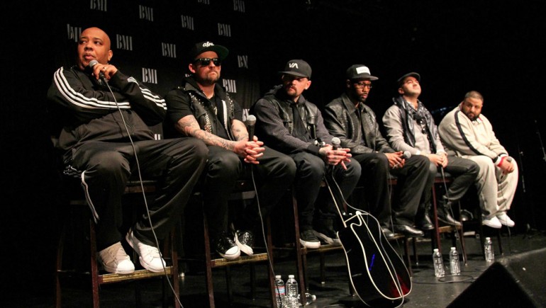 Rev Run, Joel Madden, Benjamin (Benji) Madden, RZA, RedOne, and DJ Khaled attend BMI's 