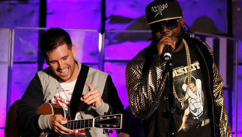 Shay Mooney and T-Pain perform at BMI Presents: Live From Loews, held April 26 in Atlanta.