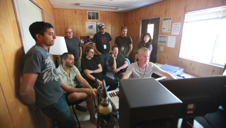 Creative Advisor Blake Neely works with the Fellows at the 2012 Sundance Composers Lab.