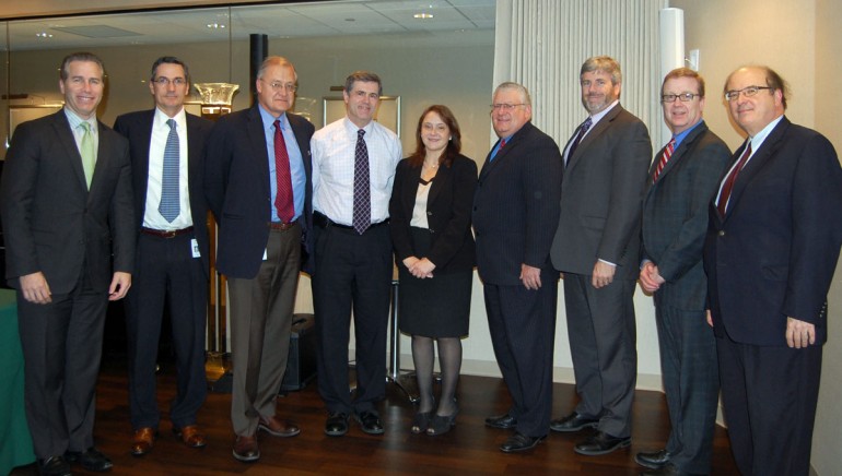 U.S. Register of Copyrights Maria Pallante (center) is pictured with BMI's Mike Steinberg, Joe DiMona, Ron Solleveld, Barry Bronstein, Fred Cannon, Jim King, Stu Rosen and Gary Roth.