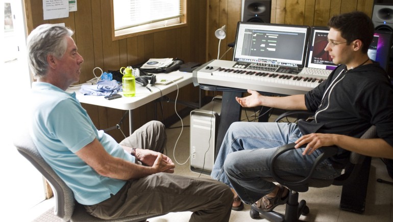 Creative Advisor and revered film and television composer Alan Silvestri works with Fellow Phillip Klein at the 2011 Sundance Film Composers Lab.