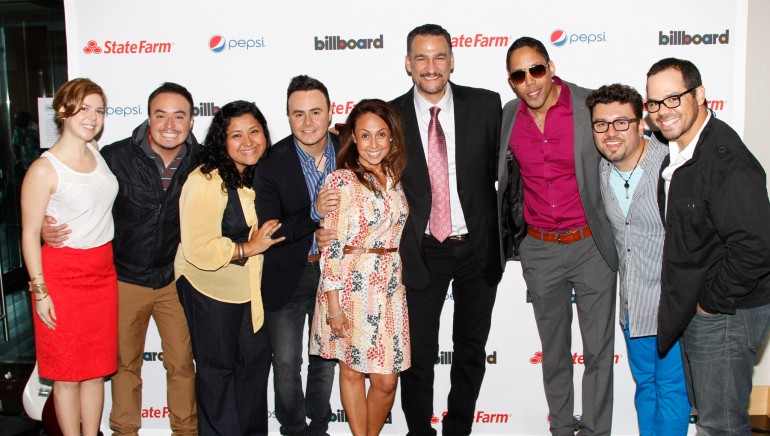 BMI Director, Latin Writer/Publisher Relations Carolina Arenas; Raul Roma; BMI Director, Latin Writer/Publisher Relations Marissa Lopez; Jose Luis Roma; BMI Vice President, Latin Writer/Publisher Relations Delia Orjuela; Kike Santander; Wise The Gold Pen; Luis Carlos Monroy and BMI Senior Director, Latin Writer/Publisher Relations Joey Mercado. 