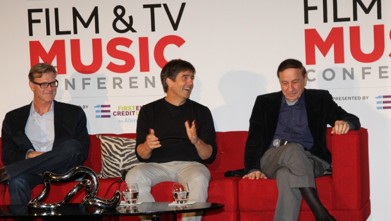 Director John Lee Hancock, BMI composer Thomas Newman and BMI composer and consultant Richard Sherman share a laugh during BMI's 