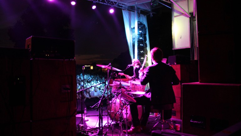 Pictured: Wild Belle closed the first night of the inaugural BMI Stage at LouFest 2013 in St. Louis, MO, with a massive crowd singing along to their hit single,