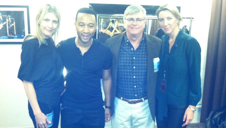 Pictured: BMI's Samantha Cox, John Legend, BMI's Phil Graham and John's manager, Ty Stiklorius.