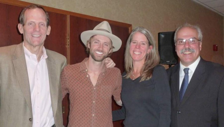 Pictured after the performance (left to right): BMI’s Dan Spears, Paul McDonald, MEIA Board Chair and Emerald Hospitality Associates Director of Sales & Marketing Jeanne Carpentier, MEIA Executive Director Greg Dugal.