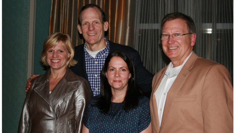 Pictured after the performance (left to right): Colorado Hotel and Lodging Association President/CEO Christine O'Donnell, BMI's Dan Spears, Lori McKenna, and Georgia Hotel and Lodging Association Executive Director Jim Sprouse.