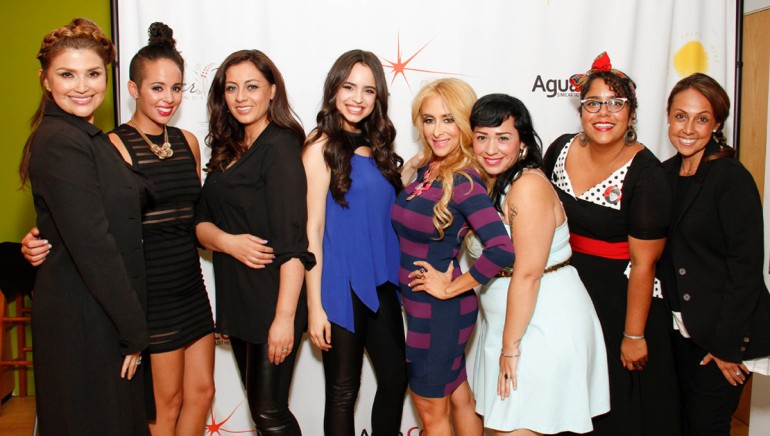 Pictured (L-R) are: Hasblady Guzman, celebrity hairstylist and Bokaos Salon owner; BMI singer-songwriter Raquel Sofia; Mujer de Fé founder and BMI singer-songwriter Paulina Aguirre; BMI singer-songwriter Sofia Carson; Mujer de Fé board member Christian Solis; BMI singer-songwriter Carla Morrison; BMI singer-songwriter “La Marisoul” of La Santa Cecilia and BMI Vice President, Latin Writer/Publisher Relations and Mujer de Fé board member Delia Orjuela. 