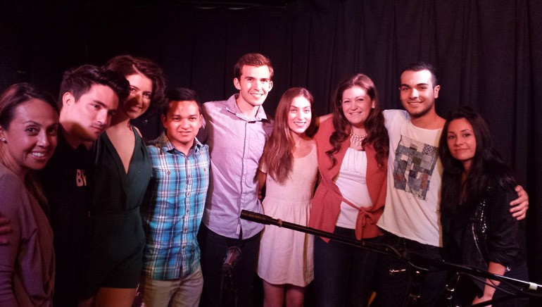 Pictured L-R at BMI’s April Acoustic Lounge are: BMI's Delia Orjuela, keyboardist Mitre, BMI songwriter Kat Harlow, drummer Kiko Breneissen, guitarist Austin Foley, BMI songwriter Arielle Sitrick, BMI's Ashley Saunders, and BMI songwriters Danny Mercer and Lonna Marie.